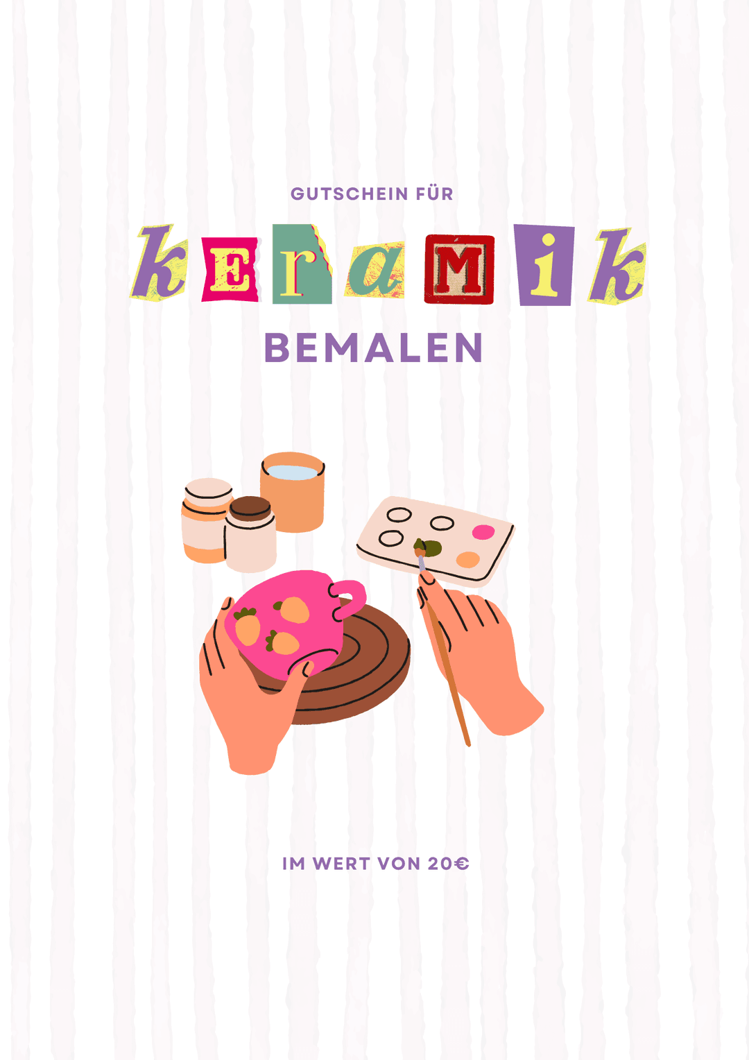 Gutschein für Keramik Bemalen Grafik